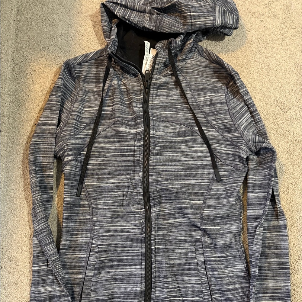 Lululemon Athletica Women's Black and Gray Hooded Jacket